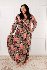 ONE ELEVEN NORTH Send it Over Faux Wrap Maxi Dress