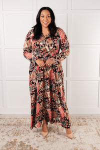 ONE ELEVEN NORTH Send it Over Faux Wrap Maxi Dress