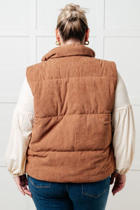 One Eleven North Set Me Up Corduroy Puffer Vest