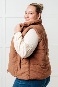 One Eleven North Set Me Up Corduroy Puffer Vest