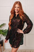 Load image into Gallery viewer, Jodifl Shimmering Splendor Sequin Shirt Dress