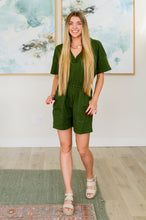 Load image into Gallery viewer, ZENANA Short Sleeve V-Neck Romper in Army Green