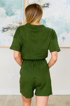 Load image into Gallery viewer, ZENANA Short Sleeve V-Neck Romper in Army Green