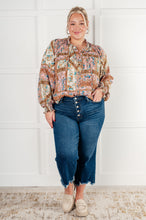 Load image into Gallery viewer, ONE ELEVEN NORTH Show and Tell Mixed Print Peasant Blouse