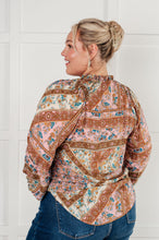 Load image into Gallery viewer, ONE ELEVEN NORTH Show and Tell Mixed Print Peasant Blouse