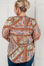 Load image into Gallery viewer, ONE ELEVEN NORTH Show and Tell Mixed Print Peasant Blouse