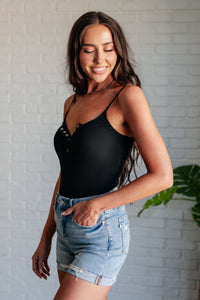ONE ELEVEN NORTH Snap it Up Spaghetti Strap Bodysuit