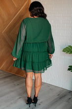 Load image into Gallery viewer, Andree By Unit Starlit Glow V-Neck Tiered Dress in Hunter Green