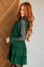 Load image into Gallery viewer, Andree By Unit Starlit Glow V-Neck Tiered Dress in Hunter Green