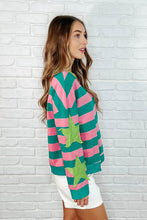 Load image into Gallery viewer, ONE ELEVEN NORTH Stars On Stripes Patchwork Striped Sweatshirt
