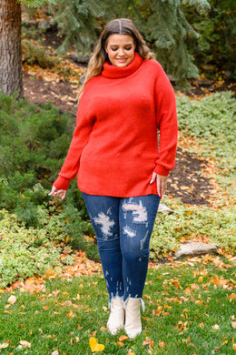 Jodifl Steady Pace Roll Neck Sweater In Red