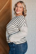 Load image into Gallery viewer, One Eleven North Super Clever Patchwork Striped Top in Ivory