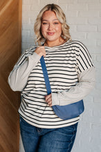 Load image into Gallery viewer, One Eleven North Super Clever Patchwork Striped Top in Ivory