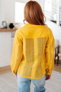 Very J Sweeter Than Nectar Lace Button Down in Honey