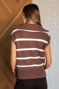 ONE ELEVEN NORTH Tea Service 1/4 Zip Sleeveless Sweater