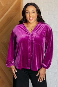 Jodifl The Best Policy Velvet Balloon Sleeve Top