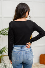 Load image into Gallery viewer, HEIMISH The Trisha Textured Square Neck Bodysuit in Black