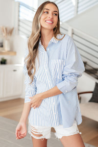 JODIFL This or That Striped Button Down