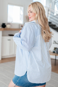 JODIFL This or That Striped Button Down