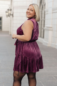 GEEGEE Tied In A Bow Velvet Dress