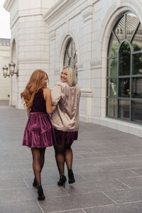 GEEGEE Tied In A Bow Velvet Dress