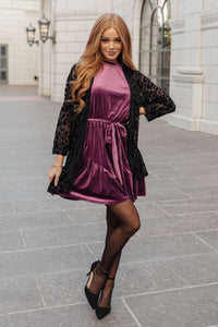 GEEGEE Tied In A Bow Velvet Dress