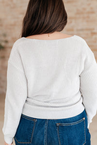 ONE ELEVEN NORTH Told You So Ribbed Knit V Neck Sweater