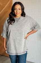 Load image into Gallery viewer, ONE ELEVEN NORTH Unbothered Mineral Wash Top in Grey