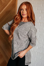 Load image into Gallery viewer, ONE ELEVEN NORTH Unbothered Mineral Wash Top in Grey