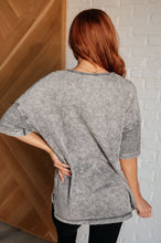 Load image into Gallery viewer, ONE ELEVEN NORTH Unbothered Mineral Wash Top in Grey