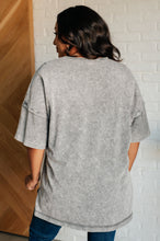 Load image into Gallery viewer, ONE ELEVEN NORTH Unbothered Mineral Wash Top in Grey