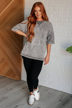 Load image into Gallery viewer, ONE ELEVEN NORTH Unbothered Mineral Wash Top in Grey