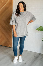 Load image into Gallery viewer, ONE ELEVEN NORTH Unbothered Mineral Wash Top in Grey