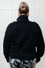 Load image into Gallery viewer, One Eleven North Under Her Spell Half Zip Pullover in Black