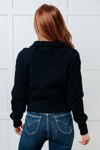 One Eleven North Under Her Spell Half Zip Pullover in Black