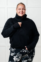 Load image into Gallery viewer, One Eleven North Under Her Spell Half Zip Pullover in Black