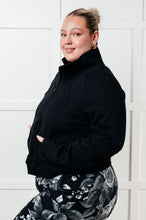 Load image into Gallery viewer, One Eleven North Under Her Spell Half Zip Pullover in Black