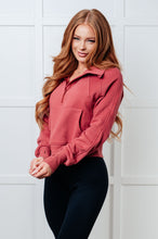 Load image into Gallery viewer, One Eleven North Under Her Spell Half Zip Pullover in Mauve