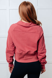 One Eleven North Under Her Spell Half Zip Pullover in Mauve