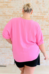 ANDREE BY UNIT Up For Anything V-Neck Blouse in Pink