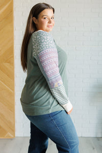 7TH RAY Very Curious Mixed Print Waffle Knit Shirt