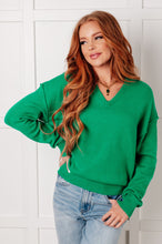 Load image into Gallery viewer, ONE ELEVEN NORTH Very Understandable V-Neck Sweater in Green