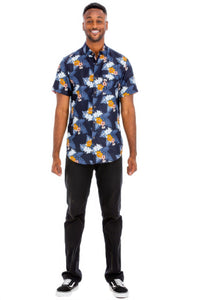 WEIV Hawaiian Print Button Down Shirt