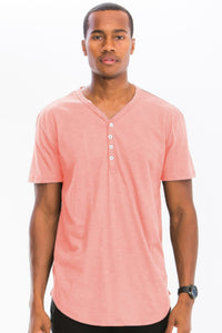 WEIV Short Sleeve 4 Button Henley Shirt