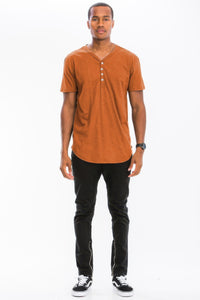 WEIV Short Sleeve 4 Button Henley Shirt