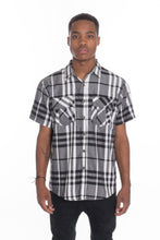 Load image into Gallery viewer, WEIV Men&#39;s Casual Short Sleeve Checker Shirts