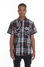 Load image into Gallery viewer, WEIV Men&#39;s Casual Short Sleeve Checker Shirts