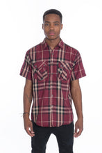 Load image into Gallery viewer, WEIV Men&#39;s Casual Short Sleeve Checker Shirts