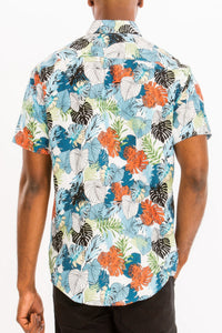 WEIV Hawaiian Print Button Down Shirt