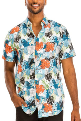 WEIV Hawaiian Print Button Down Shirt